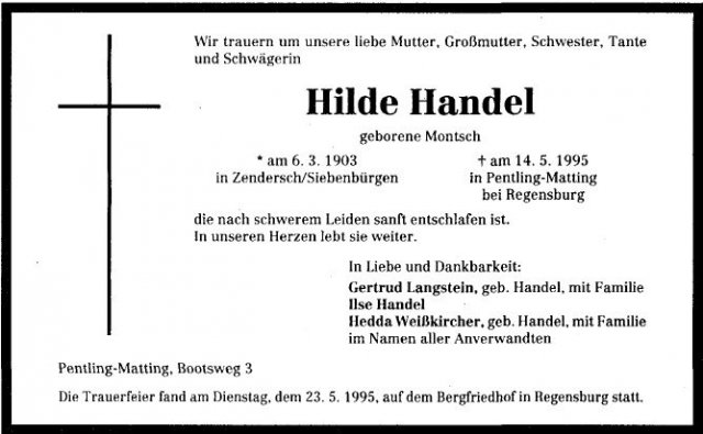 Montsch Hilda1903-1995 Todesanzeige